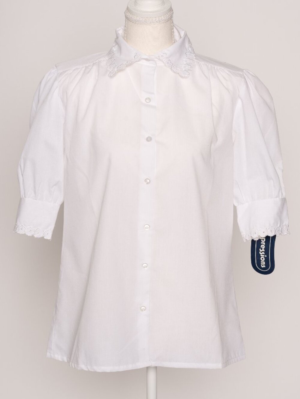 Vintage Deadstock Blouse NWT Cottagecore Coquette Victorian Retro Office Medium